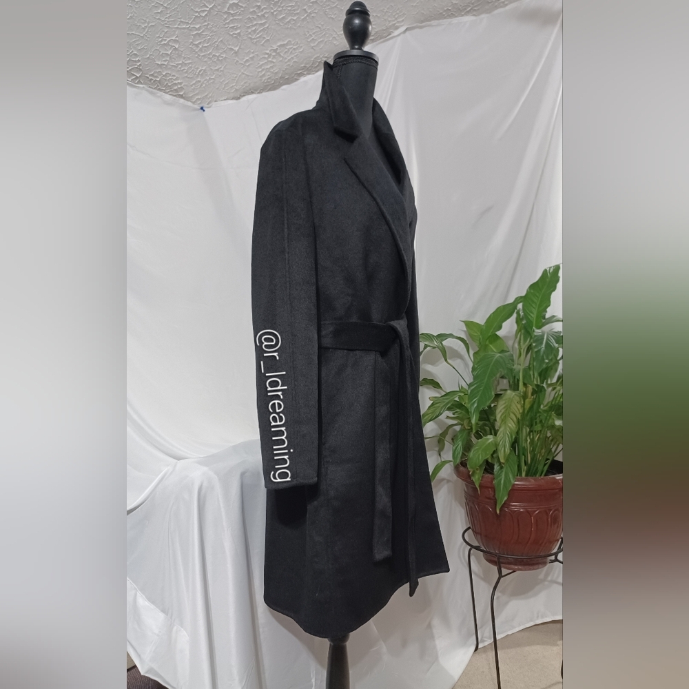 NWT Black Double Face Tie-Waist Coat Size M By Banana Republic Factory - Picture 3 of 7